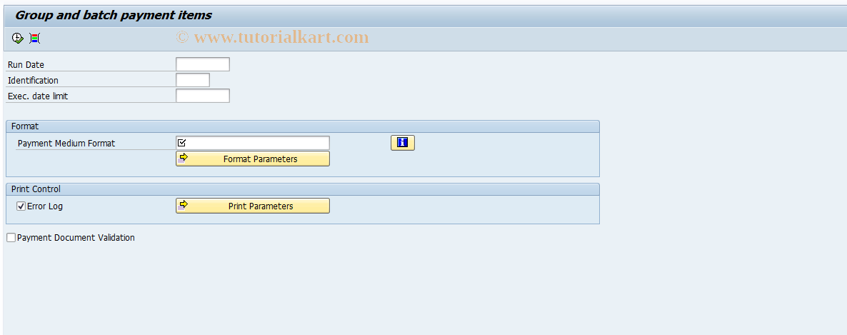 SAP TCode S_ACR_23000548 - Group and batch payment items