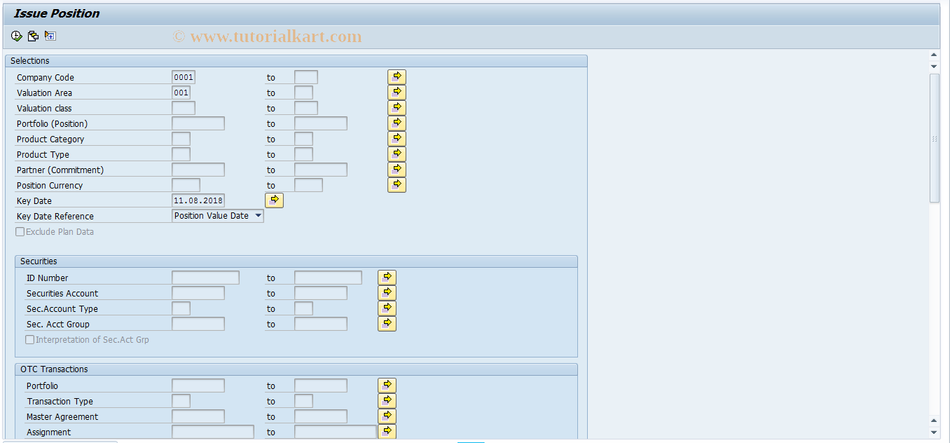 SAP TCode S_AEN_10000990 - Issue Position