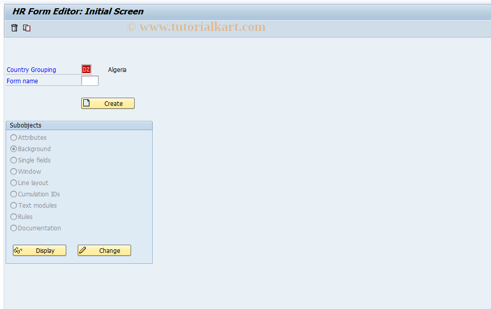 SAP TCode S_AHR_61000009 - IMG-Aktivität: OHAU02FD