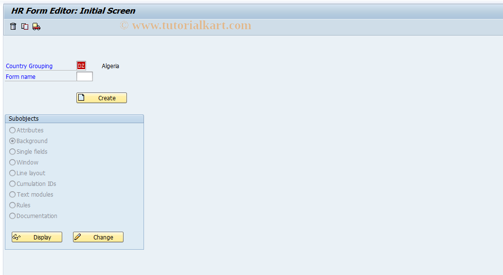 SAP TCode S_AHR_61000010 - IMG-Aktivität: OHAU02FC