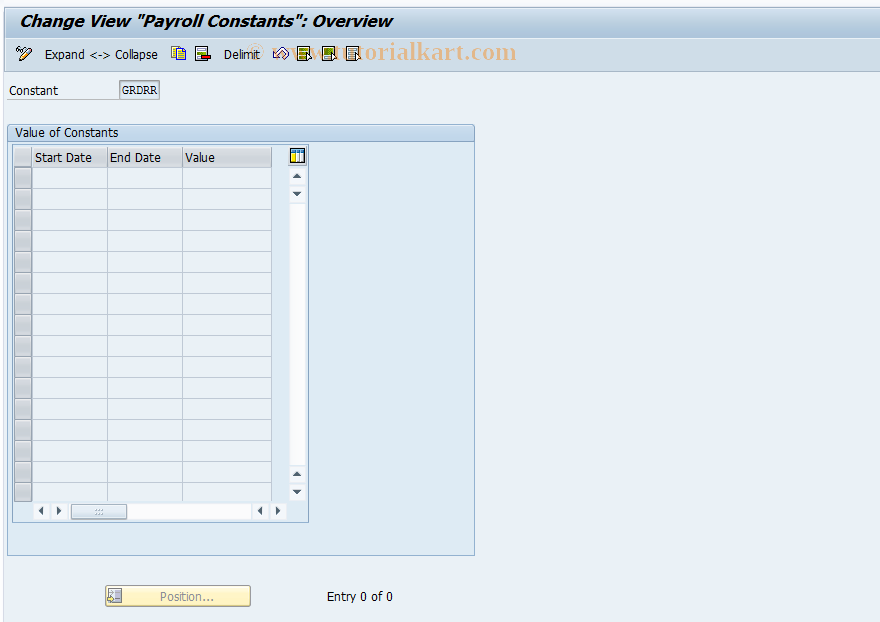 SAP TCode S_AHR_61000012 - IMG-Aktivität: OHAU02EE