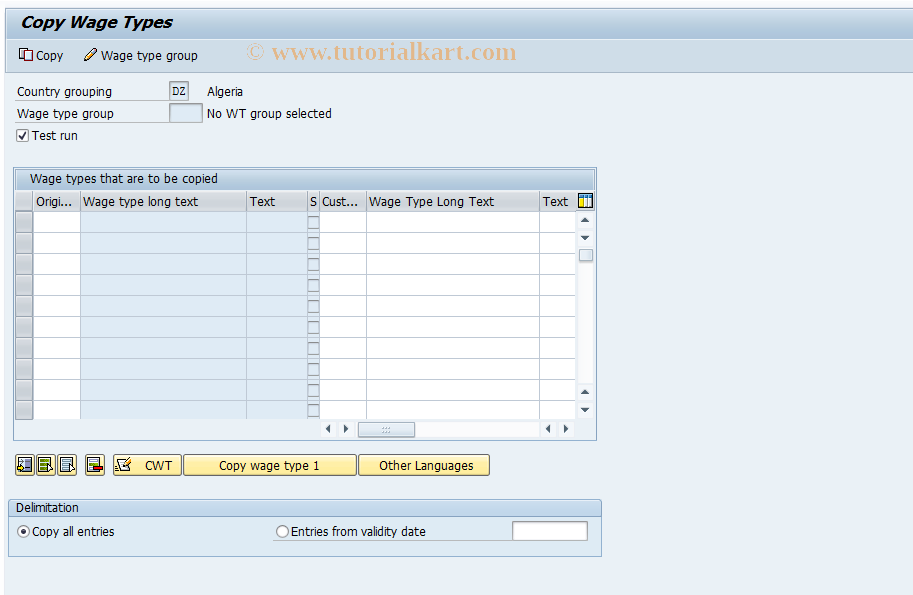 SAP TCode S_AHR_61000015 - IMG-Aktivität: OHAU02CC