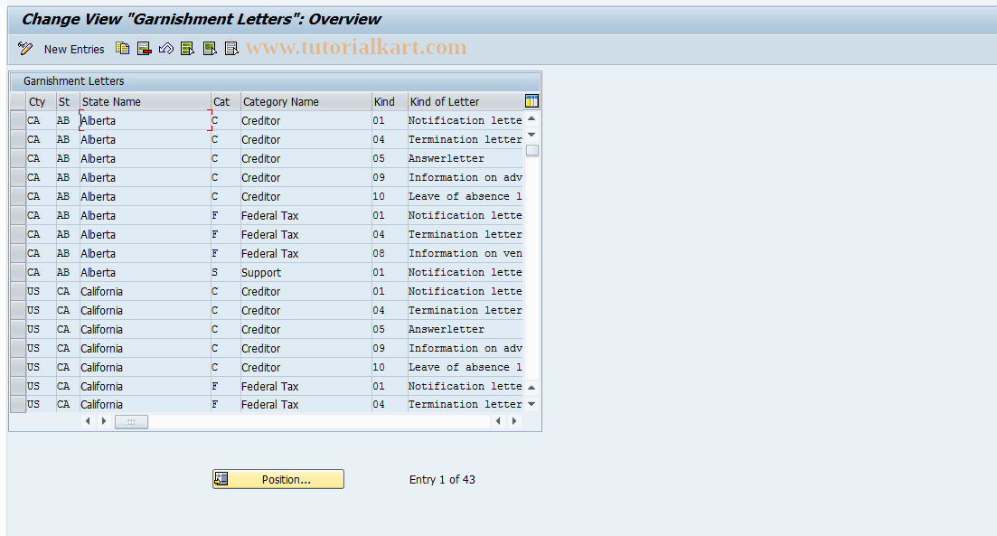 SAP TCode S_AHR_61000039 - IMG-Aktivität: OHAU02FI