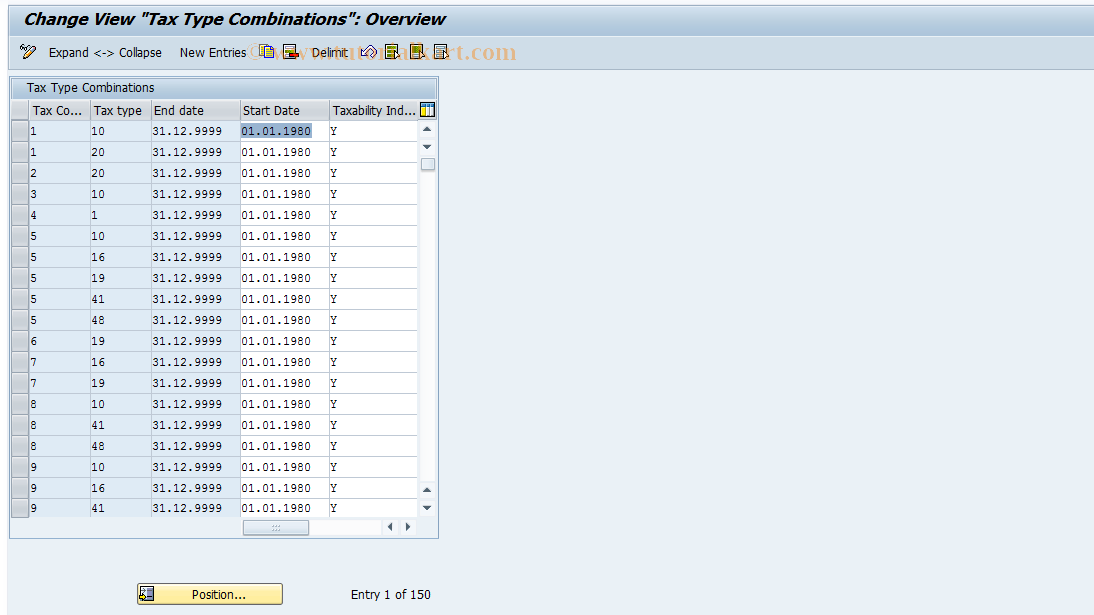 SAP TCode S_AHR_61000059 - IMG-Aktivität: OHAUTX00343