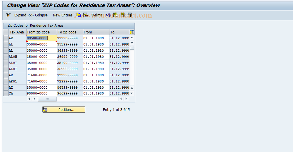 SAP TCode S_AHR_61000060 - IMG-Aktivität: OHAUTX003313