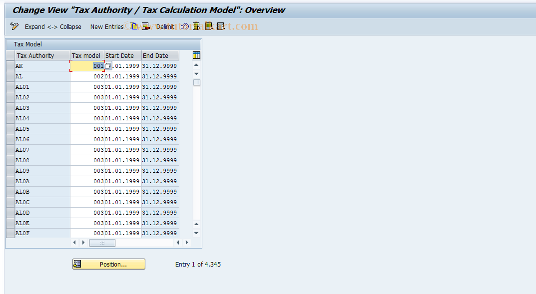 SAP TCode S_AHR_61000067 - IMG-Aktivität: OHAUTX00341