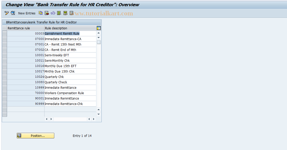 SAP TCode S_AHR_61000068 - IMG-Aktivität: OHAU02DM