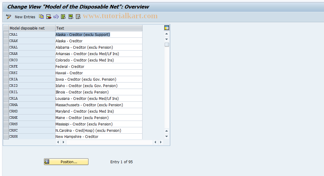 SAP TCode S_AHR_61000071 - IMG-Aktivität: OHAU02BJ