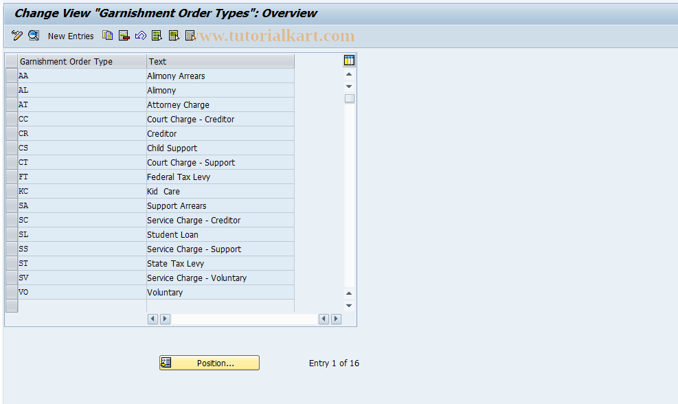 SAP TCode S_AHR_61000072 - IMG-Aktivität: OHAU02BG