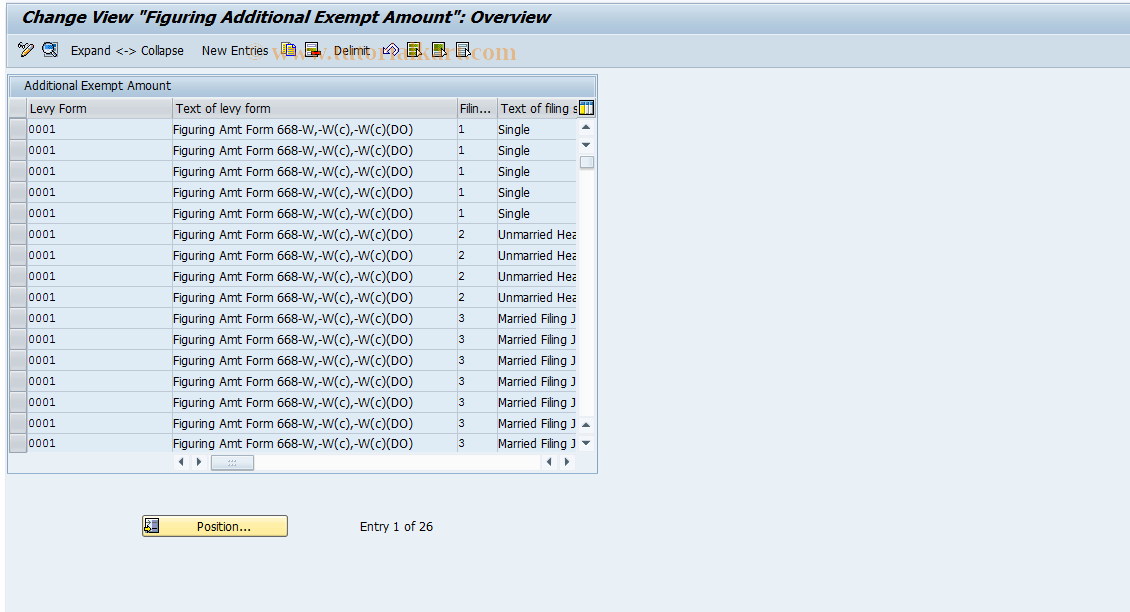 SAP TCode S_AHR_61000076 - IMG-Aktivität: OHAU02BQ