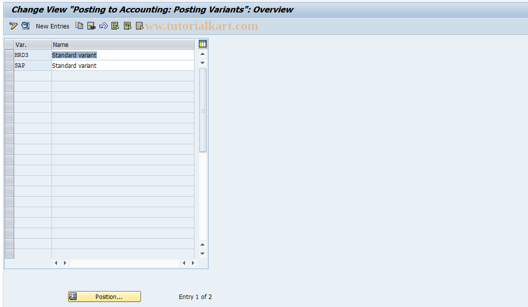 SAP TCode S_AHR_61000093 - IMG-Aktivität: OHAURI071