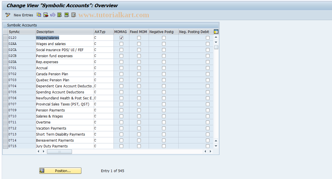 SAP TCode S_AHR_61000105 - IMG-Aktivität: OHAURI042