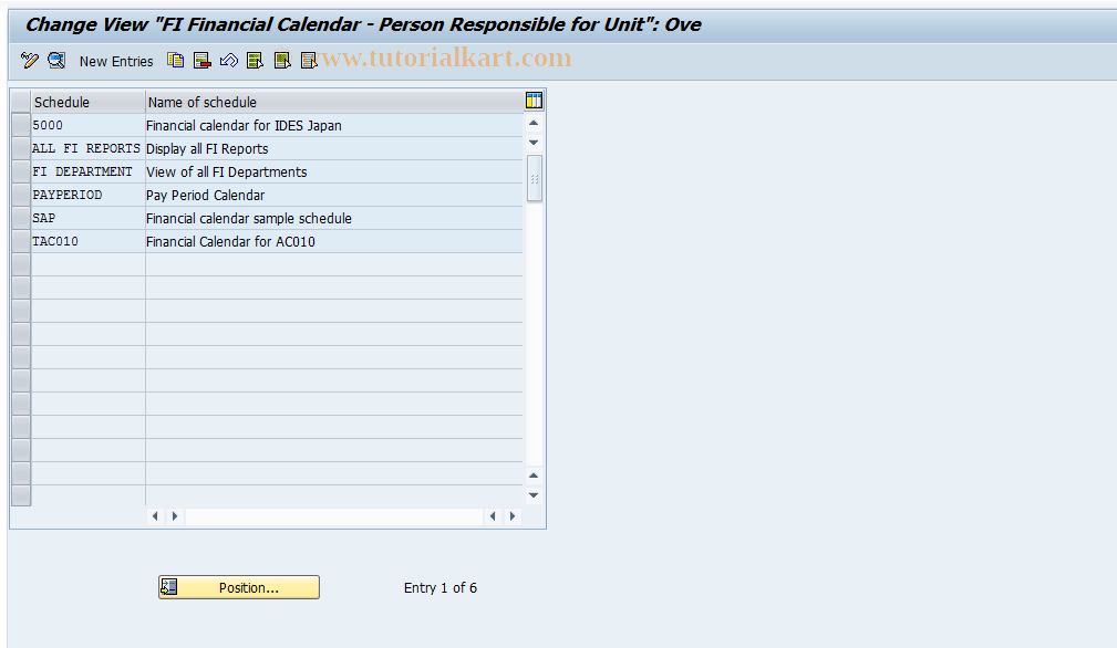 SAP TCode S_AHR_61000121 - IMG-Aktivität: OHAUPAY002