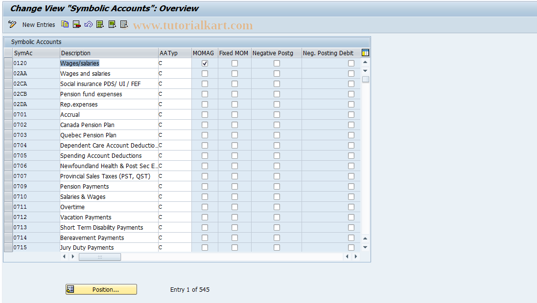 SAP TCode S_AHR_61000127 - IMG-Aktivität: OHAU1208