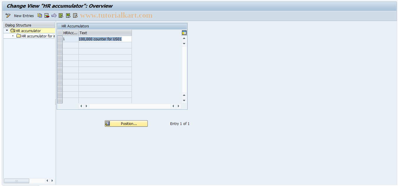 SAP TCode S_AHR_61000129 - IMG-Aktivität: OHAURTPR000