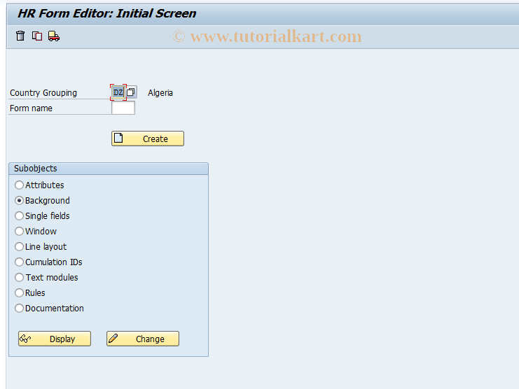 SAP TCode S_AHR_61000175 - IMG-Aktivität: SIMG_OHAU615