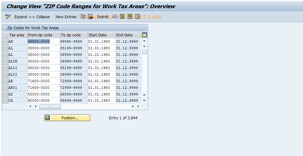 SAP TCode S_AHR_61000176 - IMG-Aktivität: OHAUTX003323