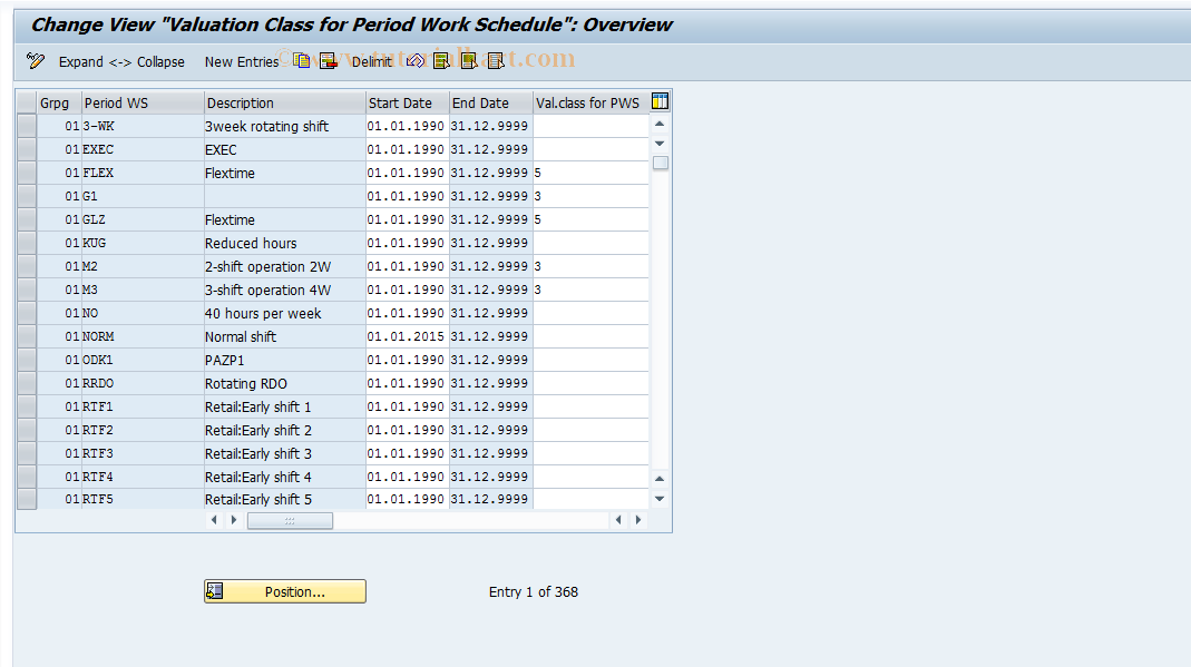 SAP TCode S_AHR_61000187 - IMG-Aktivität: OHAUTI361