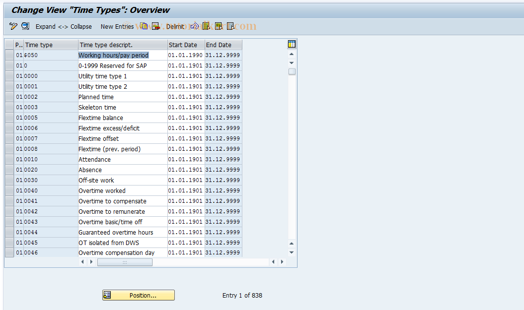 SAP TCode S_AHR_61000197 - IMG-Aktivität: OHAUTI110