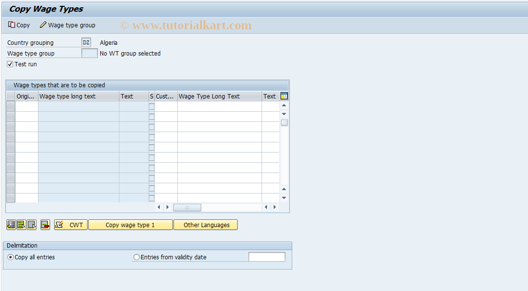 SAP TCode S_AHR_61000220 - IMG-Aktivität: OHAUIW063