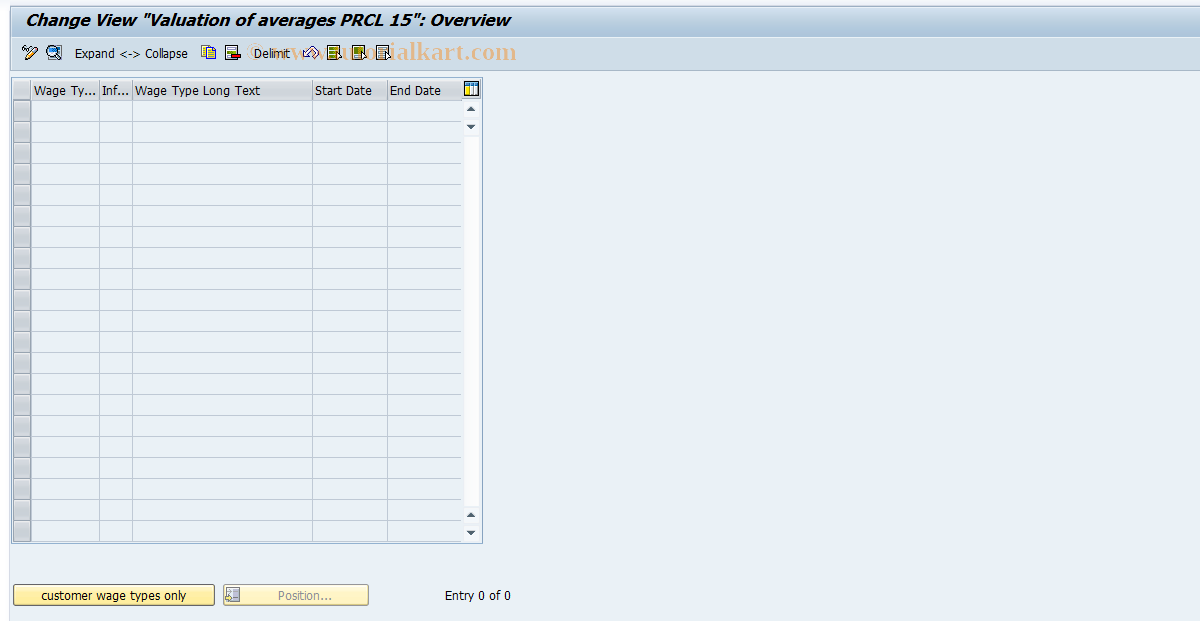 SAP TCode S_AHR_61000227 - IMG-Aktivität: OHAUAVP15