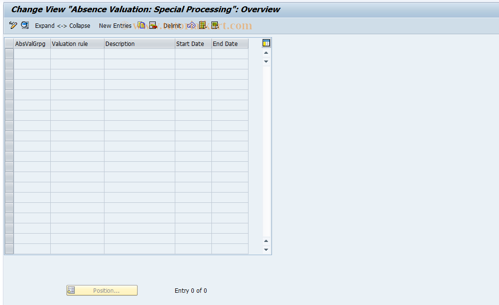 SAP TCode S_AHR_61000245 - IMG-Aktivität: OHAUAB010