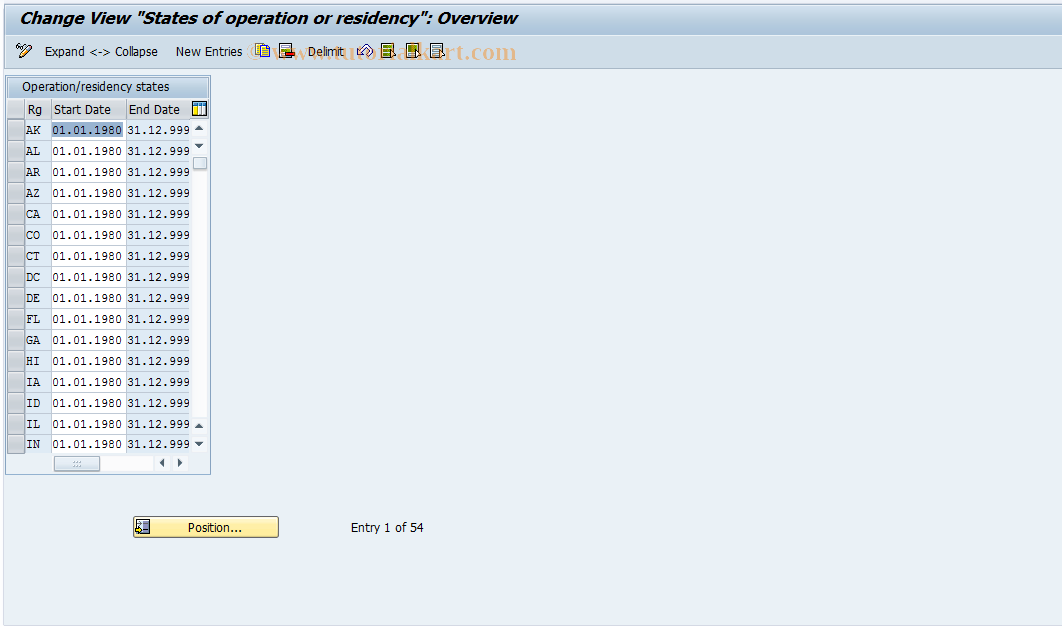 SAP TCode S_AHR_61000256 - IMG-Aktivität: OHAUTX0022