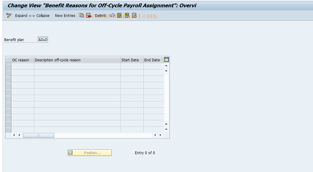 SAP TCode S_AHR_61000259 - IMG-Aktivität: OHAUSBEN005