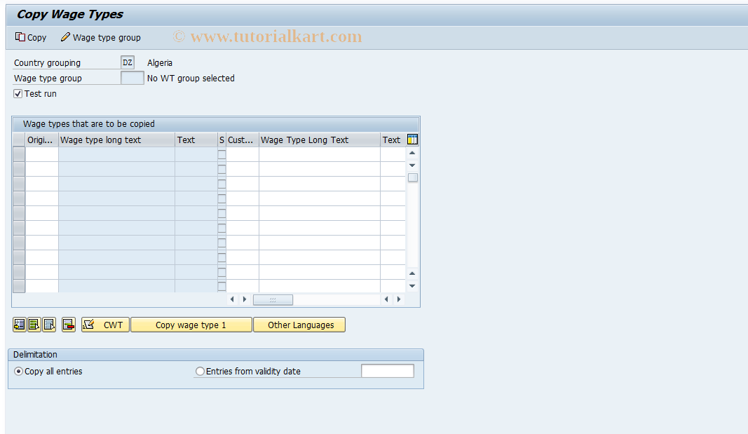 SAP TCode S_AHR_61000261 - IMG-Aktivität: OHAUUM101