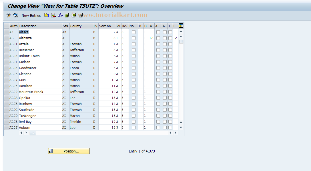 SAP TCode S_AHR_61000262 - IMG-Aktivität: OHAUTX00311