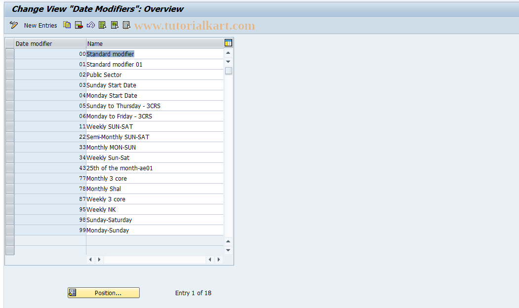 SAP TCode S_AHR_61000263 - IMG-Aktivität: OHAUUM014