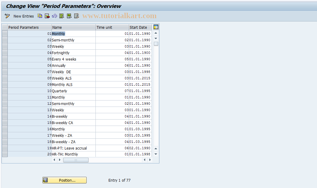 SAP TCode S_AHR_61000274 - IMG-Aktivität: OHAUUM012