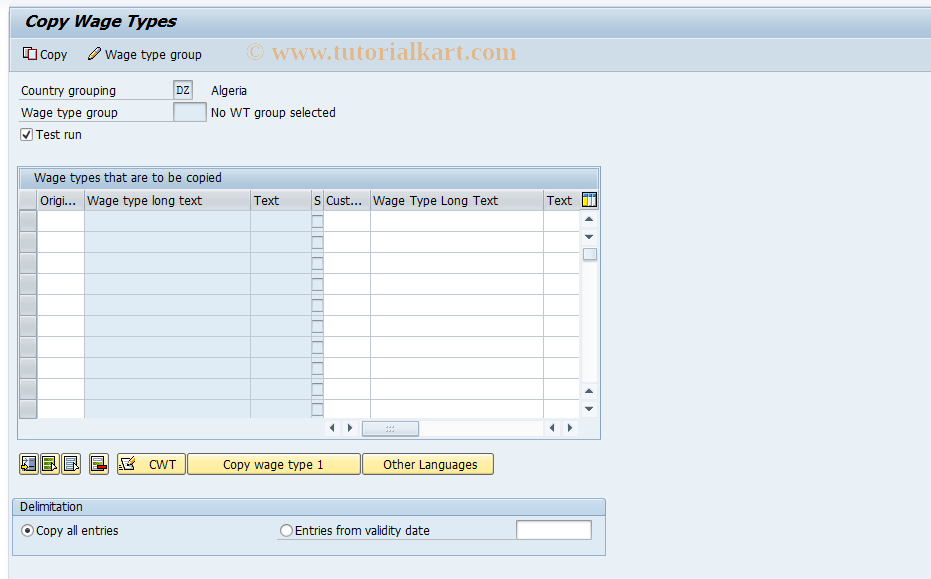 SAP TCode S_AHR_61000280 - IMG-Aktivität: OHAU1046