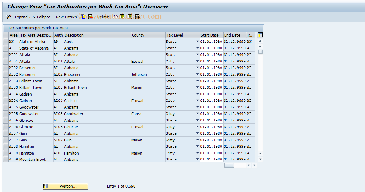 SAP TCode S_AHR_61000283 - IMG-Aktivität: OHAUTX003322