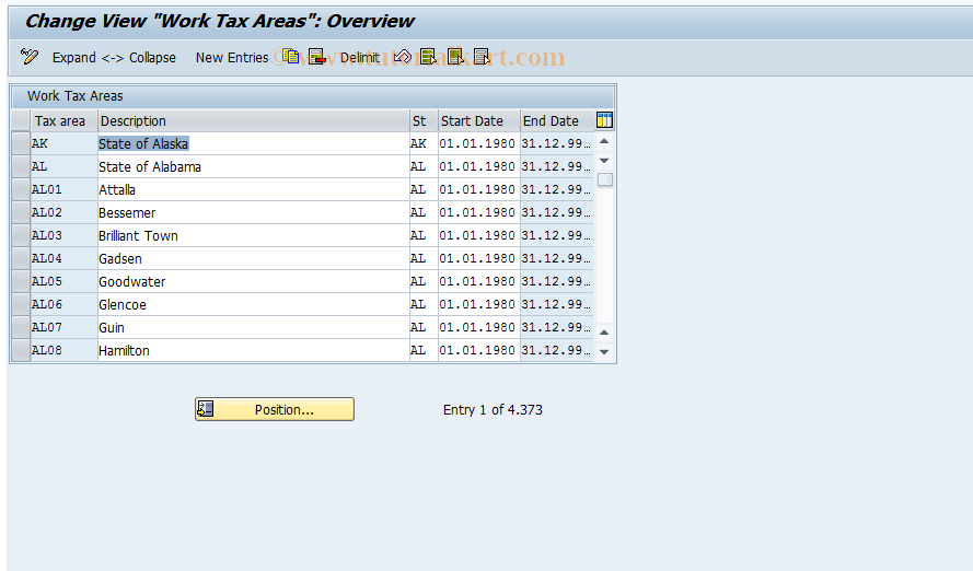 SAP TCode S_AHR_61000284 - IMG-Aktivität: OHAUTX003321