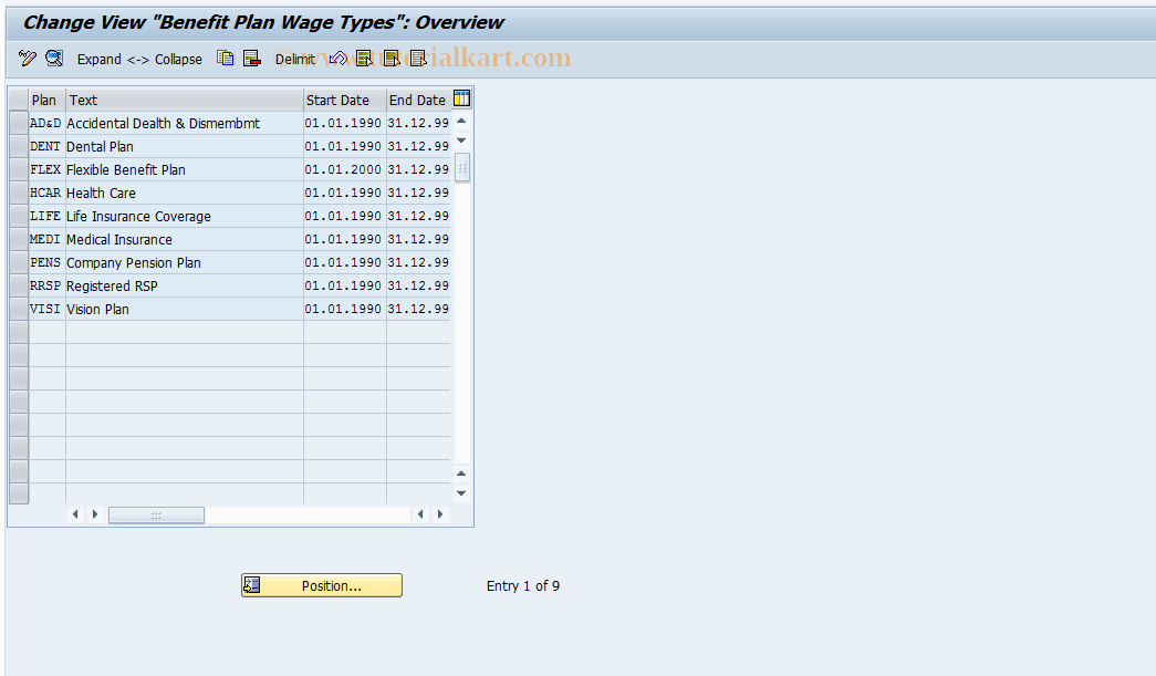 SAP TCode S_AHR_61000294 - IMG-Aktivität: OHAUSBEN003