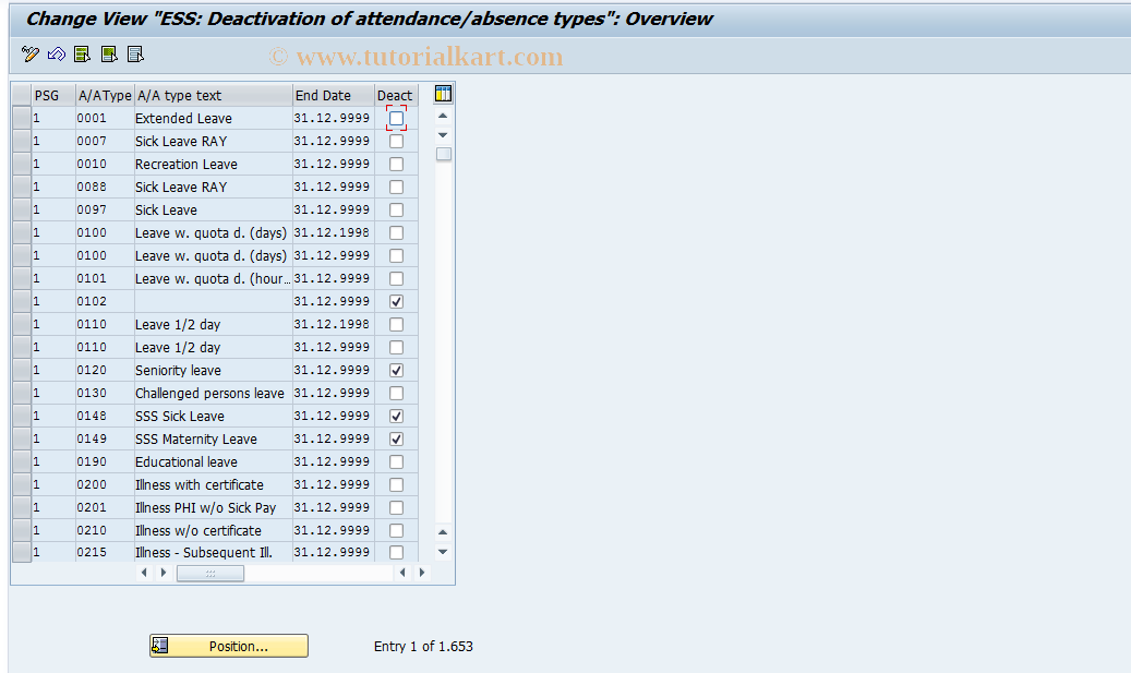 SAP TCode S_AHR_61000340 - IMG Activity: SIMG_ESSWWW_T554SESS