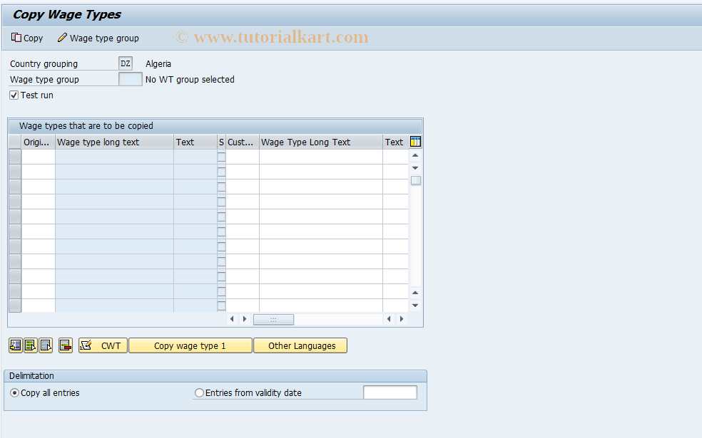 SAP TCode S_AHR_61000418 - IMG Activity: OHAMX_IM221