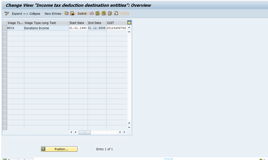 SAP TCode S_AHR_61000449 - IMG-Activity: OHAARTX009