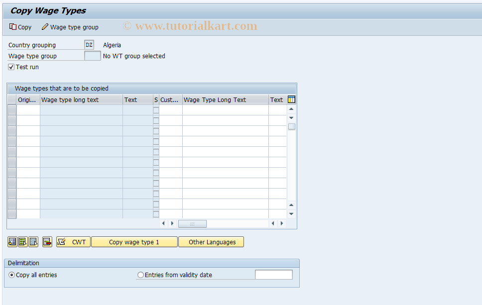 SAP TCode S_AHR_61000458 - IMG Activity: OHAMX_DE1046