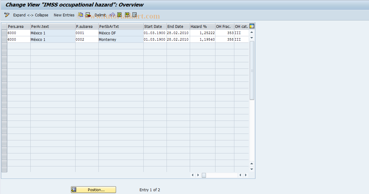 SAP TCode S_AHR_61000553 - IMG Activity: OHAMX_SS310