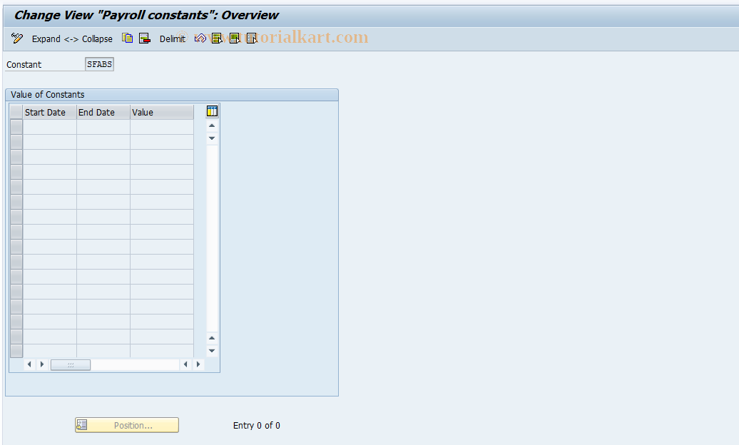 SAP TCode S_AHR_61000558 - IMG Activity: OHABR_SF001