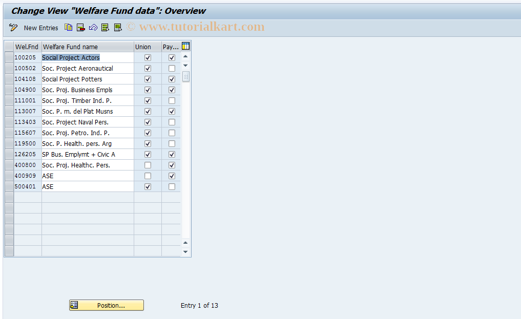 SAP TCode S_AHR_61000559 - IMG-Activity: OHAARSS001