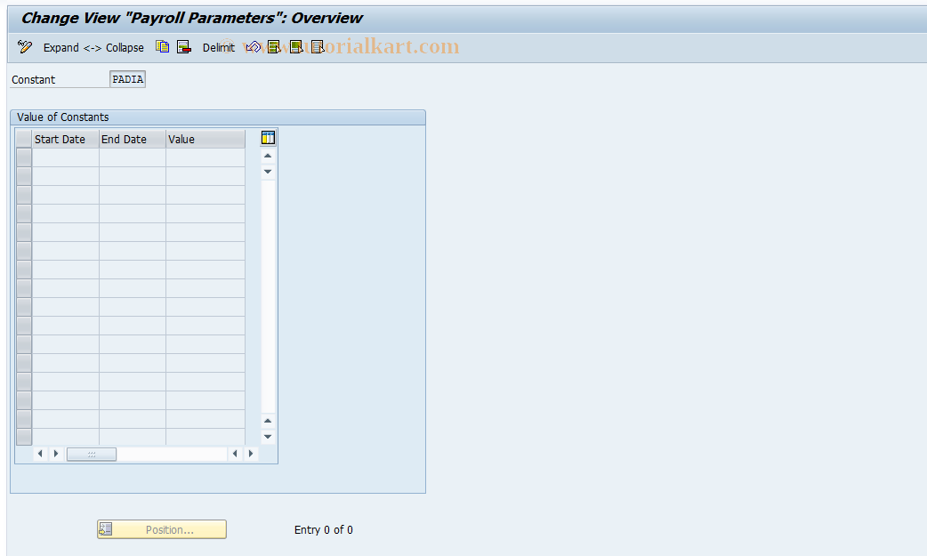 SAP TCode S_AHR_61000597 - IMG-Activity: OHABR_AS002