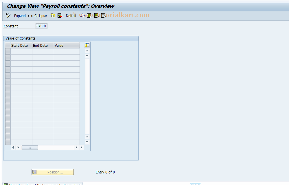 SAP TCode S_AHR_61000599 - IMG-Activity: OHAARSA005