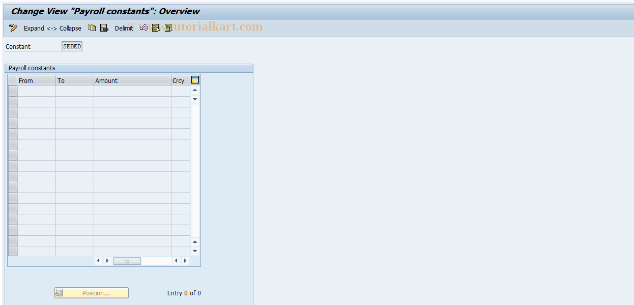 SAP TCode S_AHR_61000620 - IMG-Activity: OHABR_IR002