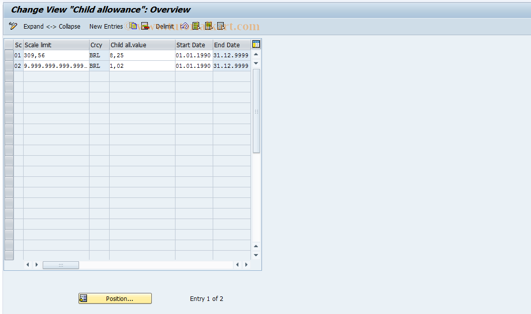 SAP TCode S_AHR_61000640 - IMG-Activity: OHABR_SF008