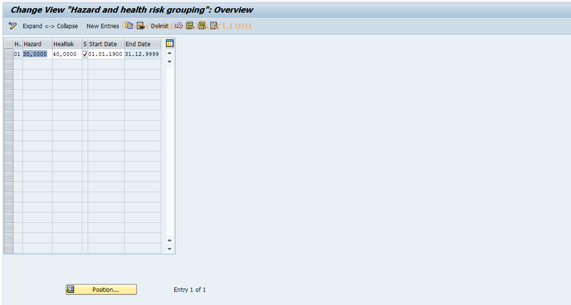 SAP TCode S_AHR_61000659 - IMG-Activity: OHABR_IP002