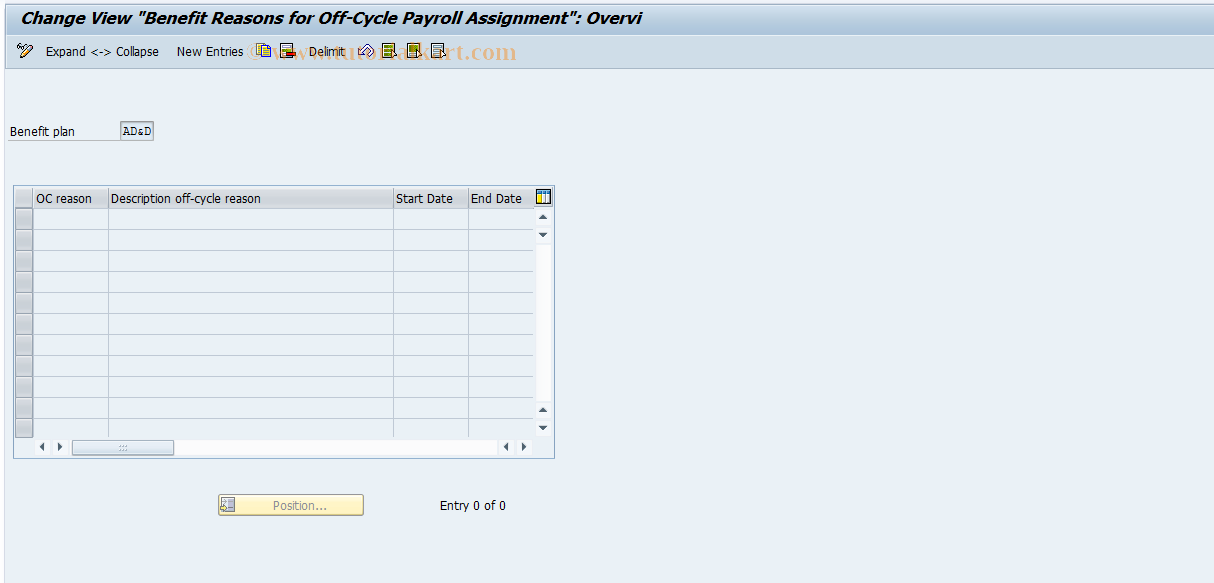 SAP TCode S_AHR_61000682 - IMG-Activity: OHABR_BEN005