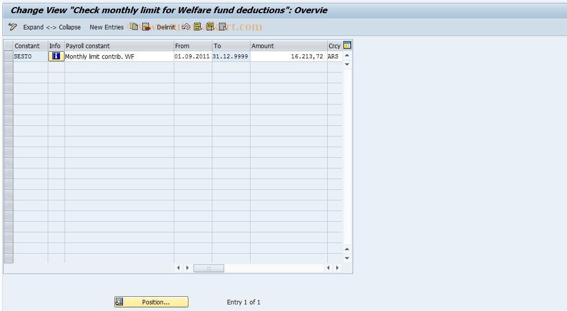 SAP TCode S_AHR_61000705 - IMG-Activity: OHAARSS020